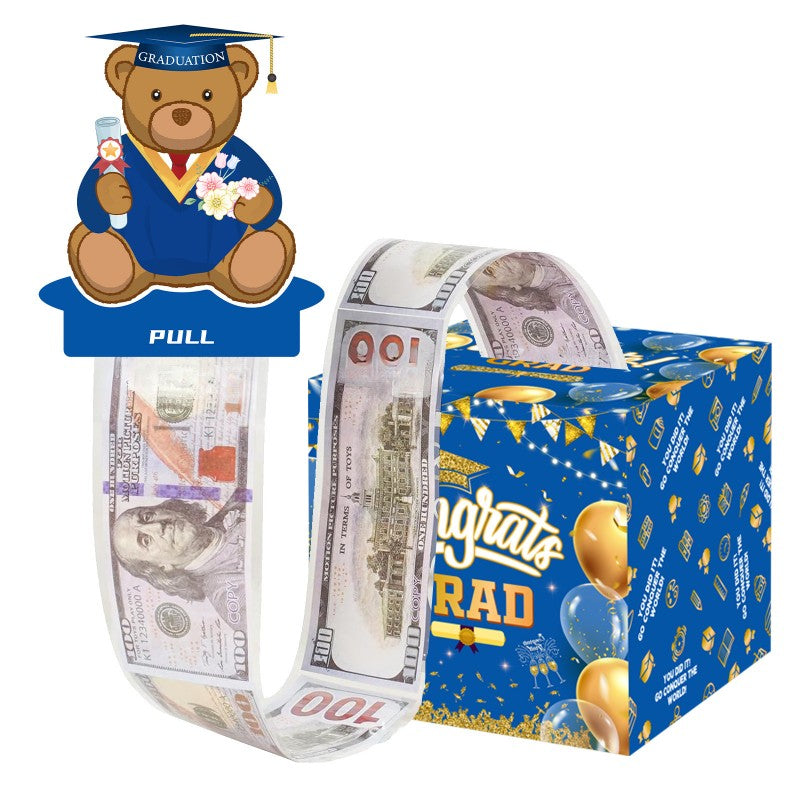 Graduation Money Pull Box | Surprise Gift Box Cash Dispenser | 2026 Party Decoration