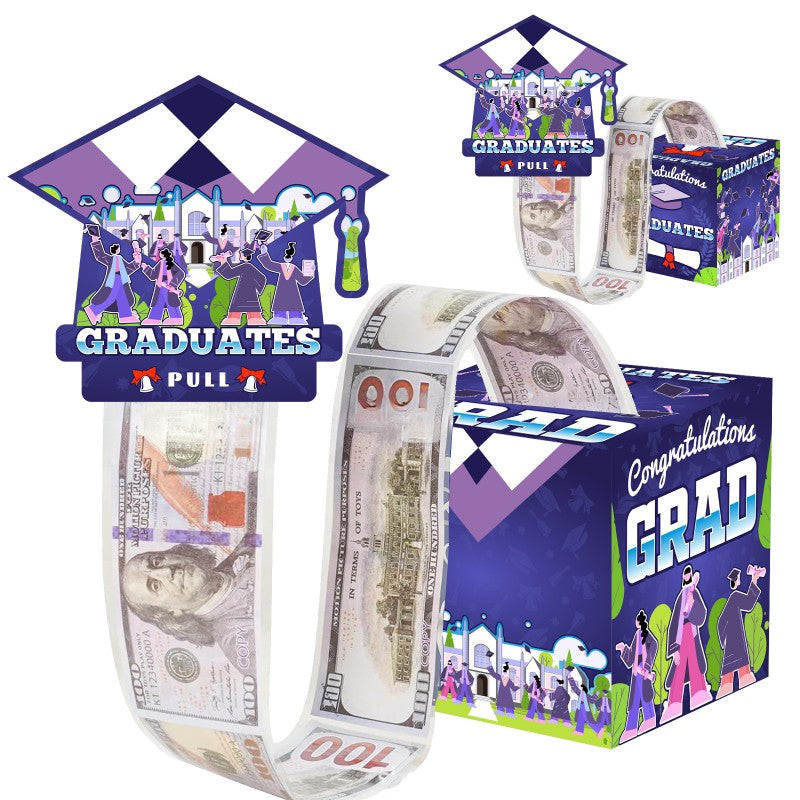 Graduation Money Pull Box | Surprise Gift Box Cash Dispenser | 2026 Party Decoration