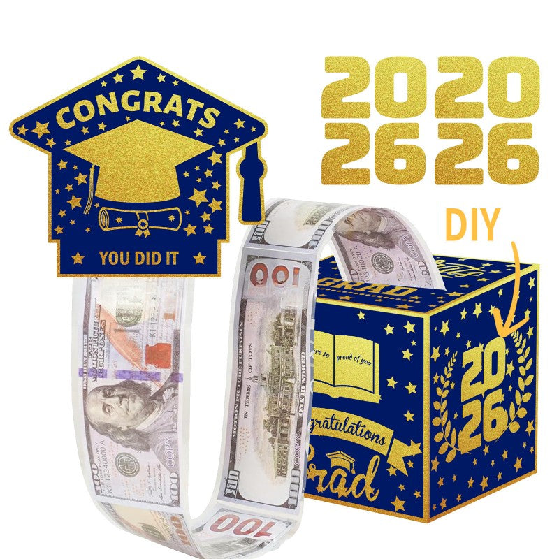 Graduation Money Pull Box | Surprise Gift Box Cash Dispenser | 2026 Party Decoration