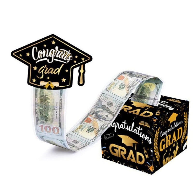 Graduation Money Pull Box | Surprise Gift Box Cash Dispenser | 2026 Party Decoration