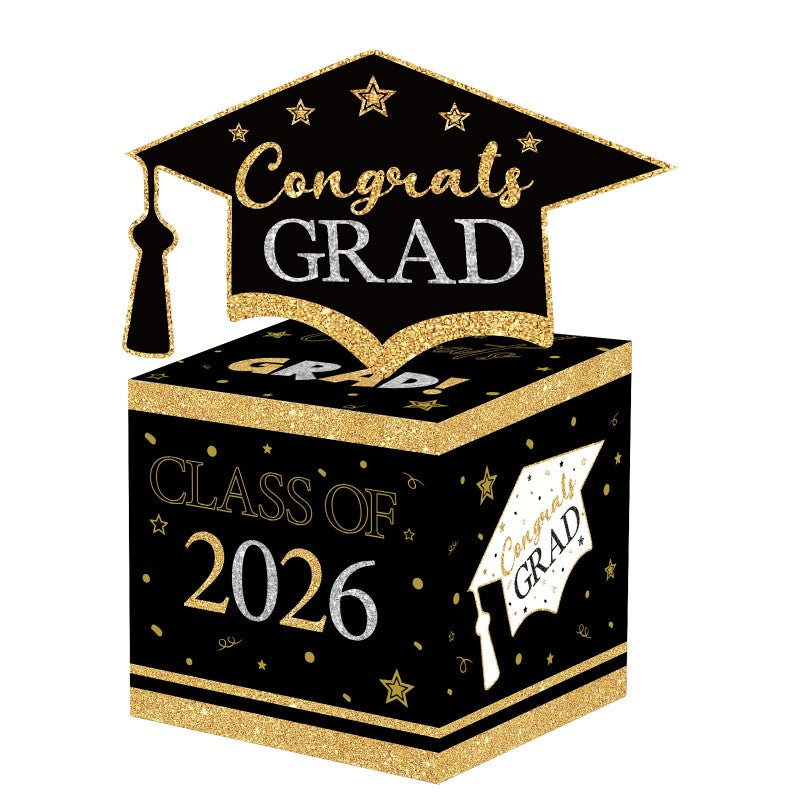 Graduation Money Pull Box | Surprise Gift Box Cash Dispenser | 2026 Party Decoration