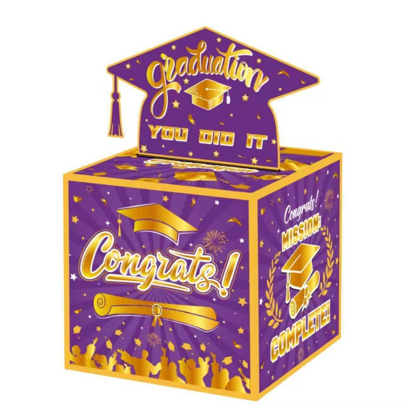 Graduation Money Pull Box | Surprise Gift Box Cash Dispenser | 2026 Party Decoration