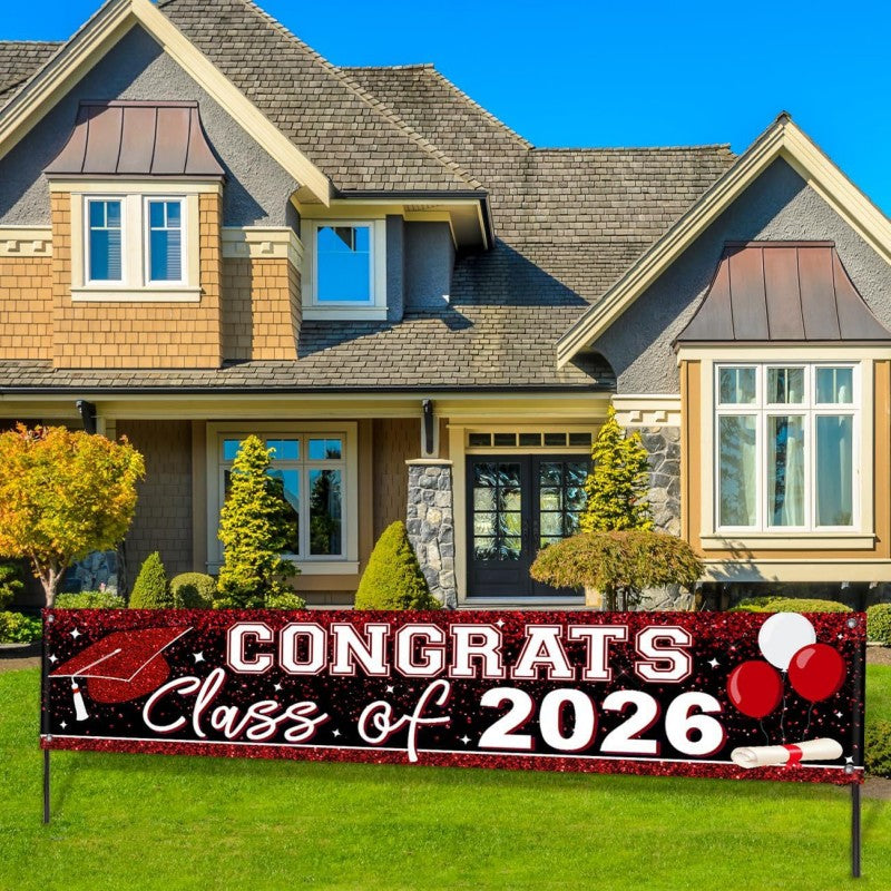 Graduation Photo Backdrop Banner | 100D Polyester Fabric | Custom Sizes & Designs