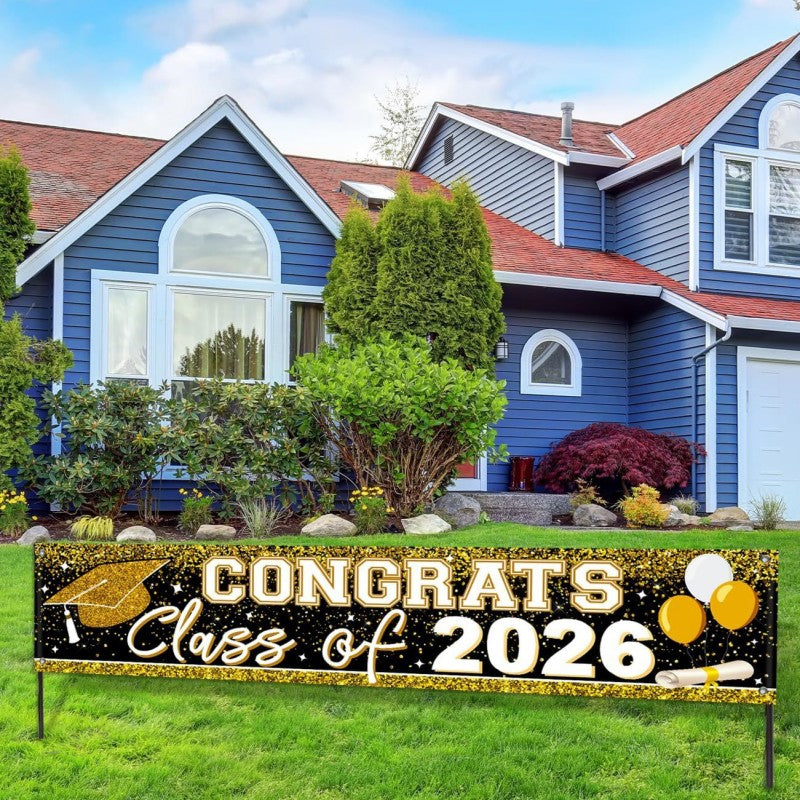 Graduation Photo Backdrop Banner | 100D Polyester Fabric | Custom Sizes & Designs