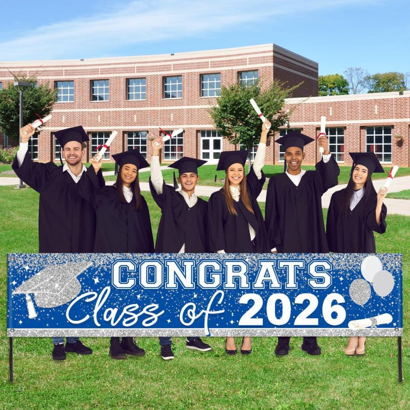 Graduation Photo Backdrop Banner | 100D Polyester Fabric | Custom Sizes & Designs