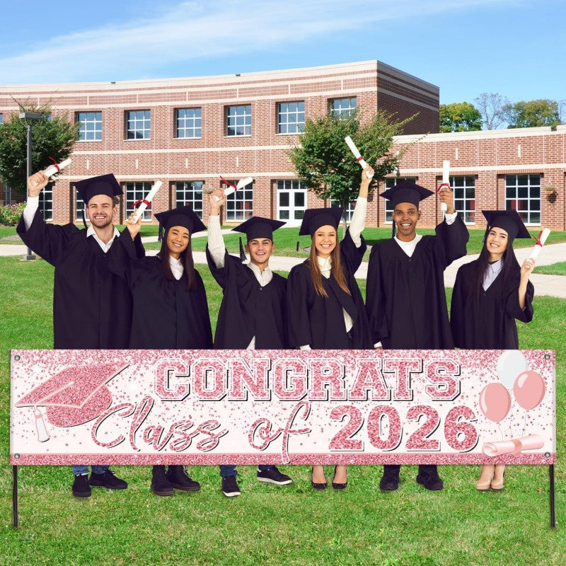 Graduation Photo Backdrop Banner | 100D Polyester Fabric | Custom Sizes & Designs