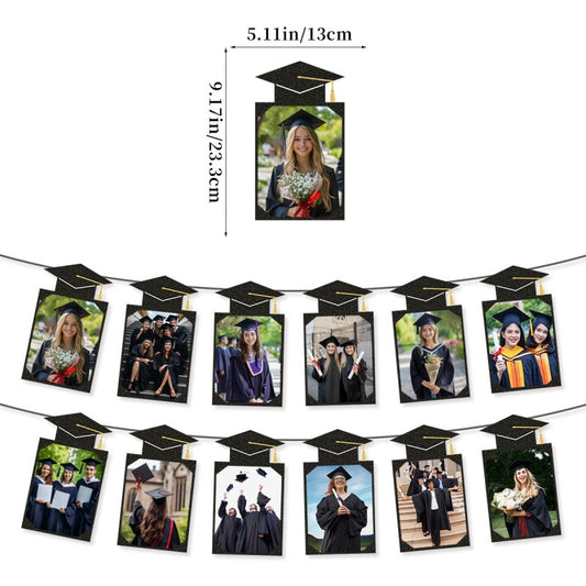 Graduation Photo Banner | Grades 1-12 & Class of 2026 | Hanging Cardboard Frame Garland