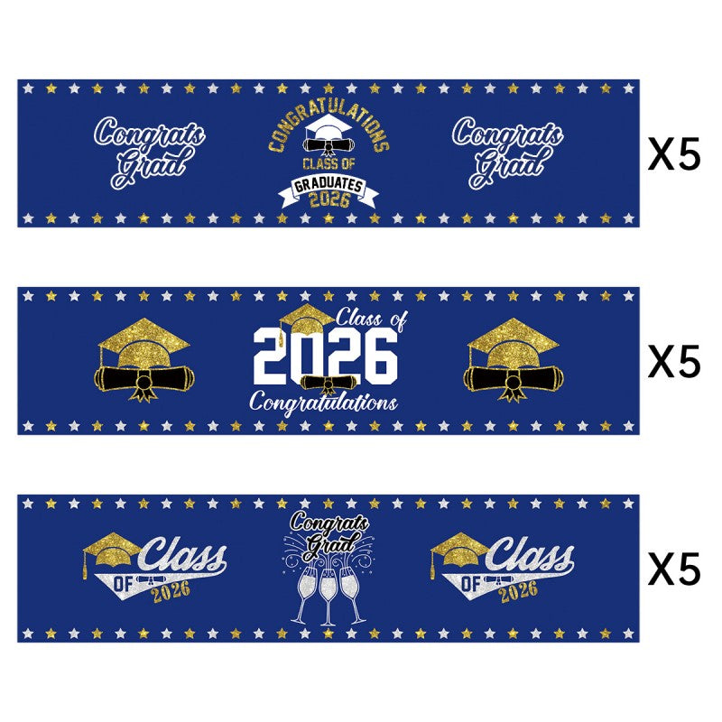 Graduation Water Bottle Stickers | PVC Vinyl Labels for Party Favors | 15pcs per Pack