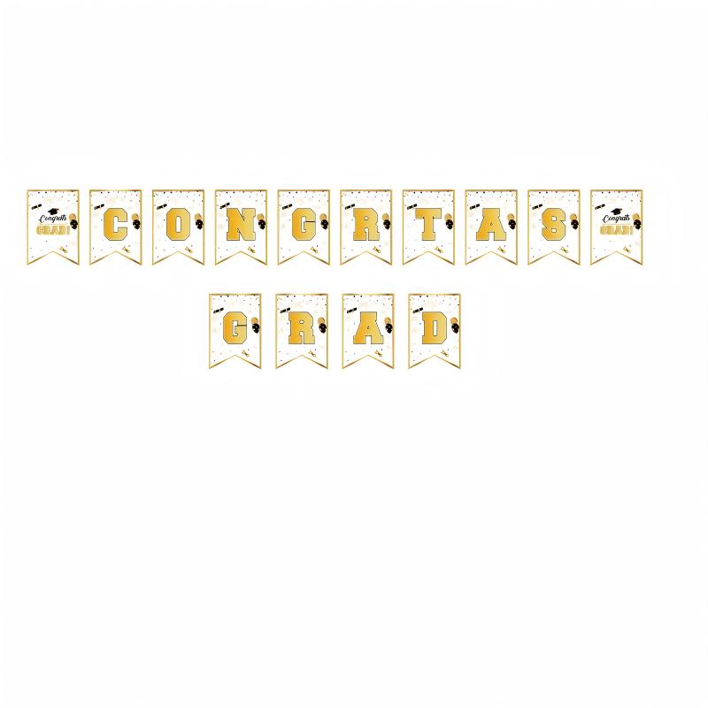 Gold Graduation Party Tableware Set | Disposable Plates, Cups, Napkins & Cutlery | 2026