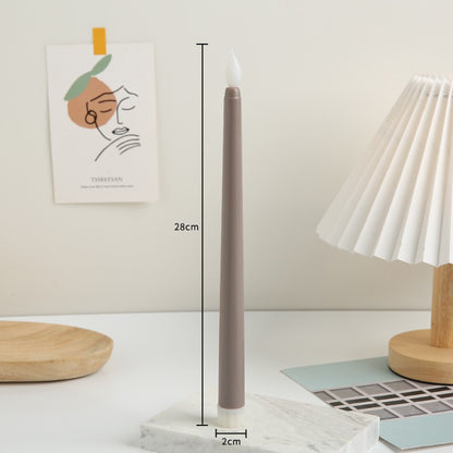 Long Stem Flameless LED Candle with Remote – Pointed Top Electronic Candle for Birthday Dinner, Wedding Centerpiece & Spooky Event