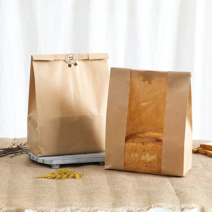 Kraft bread bag full size range lineup including extra-large 35x21x9cm European loaf sack