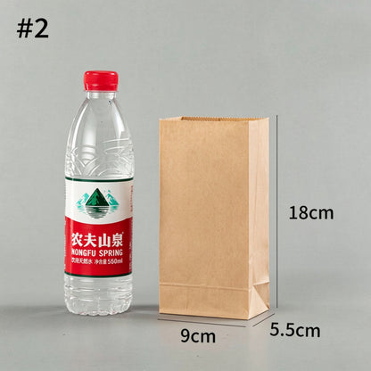 Kraft SOS bag #2 compact 9x5.5x18cm upright standing profile with flat block bottom