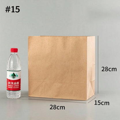 Kraft SOS bag #15 broad 28x15x28cm square takeout bag for bento trays