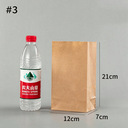 Kraft SOS bag #3 small 12x7x21cm snack bag with creased side gussets