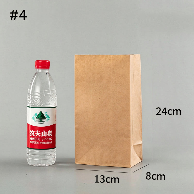 Kraft SOS bag #4 standard 13x8x24cm single burger takeout bag