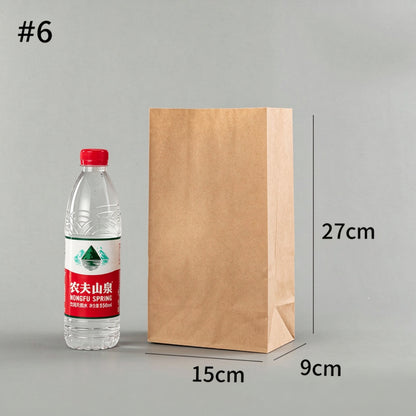 Kraft SOS bag #6 medium 15x9x27cm food delivery sack with expandable sides