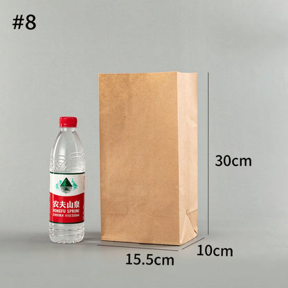 Kraft SOS bag #8 tall 15.5x10x30cm meal bag showing folded base