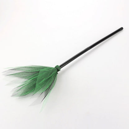 Witch Broomstick Prop | Detachable Hard Mesh Broom for Halloween Cosplay | 80cm
