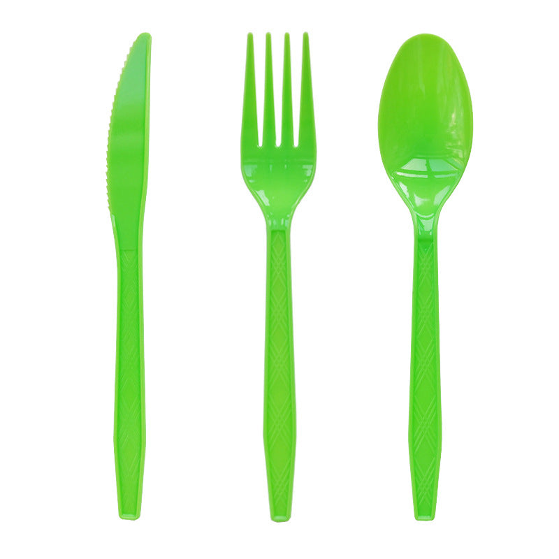Gold Silver White & Rainbow Disposable Forks Knives Spoons – Party Cutlery Set