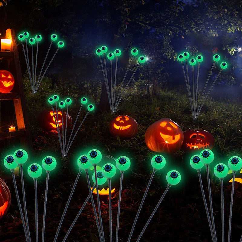 6-Head Ghost Eye Solar Ground Stake Light – Spooky Eyeball Lamp for Yard, Lawn, Pathway, Halloween Graveyard & Xmas Winter Wonderland