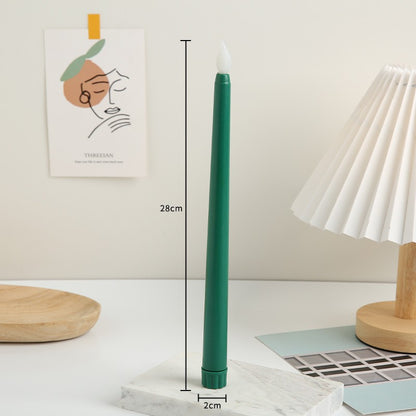 Long Stem Flameless LED Candle with Remote – Pointed Top Electronic Candle for Birthday Dinner, Wedding Centerpiece & Spooky Event