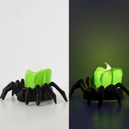 Halloween Spider Lamp & Eyeball Light – LED Flickering Candle, Pumpkin Figurine, Spooky Atmosphere Decor for Haunted House & Party