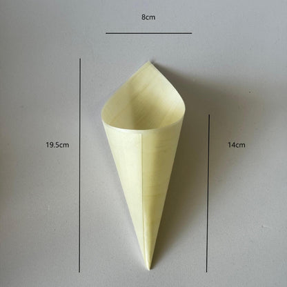 Artisanal Pine Wood Tasting Cones - For Ice Cream, Appetizers & Gourmet Sampling