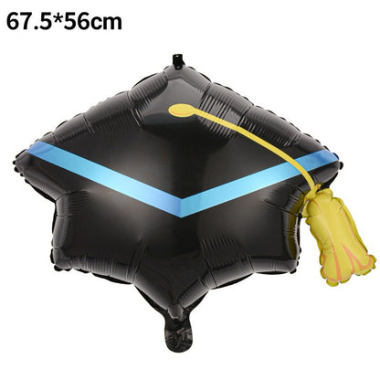Graduation Foil Balloons – Mortarboard Cartoon Mylar Balloons for Grad Party, Ceremony & Celebration Decor