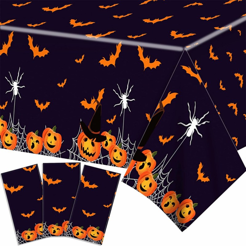 Custom Halloween Plastic Tablecloth – Waterproof & Oil-Proof Disposable Table Cover for Party