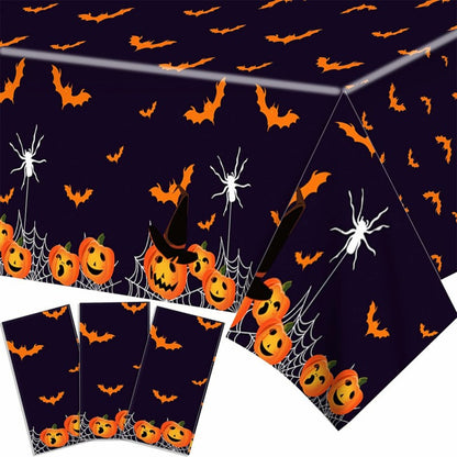 Custom Halloween Plastic Tablecloth – Waterproof & Oil-Proof Disposable Table Cover for Party