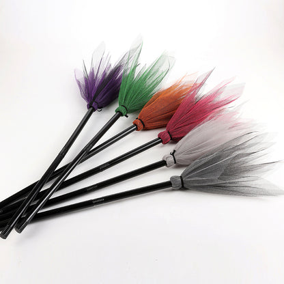 Witch Broomstick Prop | Detachable Hard Mesh Broom for Halloween Cosplay | 80cm