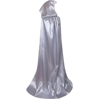 Adult & Child Black Cosplay Cape – Satin Medieval Wizard Cloak, Grim Reaper Costume for Halloween Party & Stage Performance