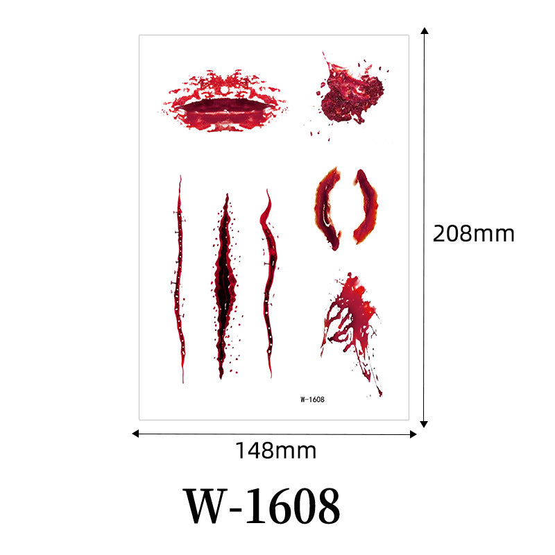 Halloween Scar Tattoo Stickers – Waterproof Bloody Wound & Knife Cut Fake Scars for Party Makeup, Face & Body Art