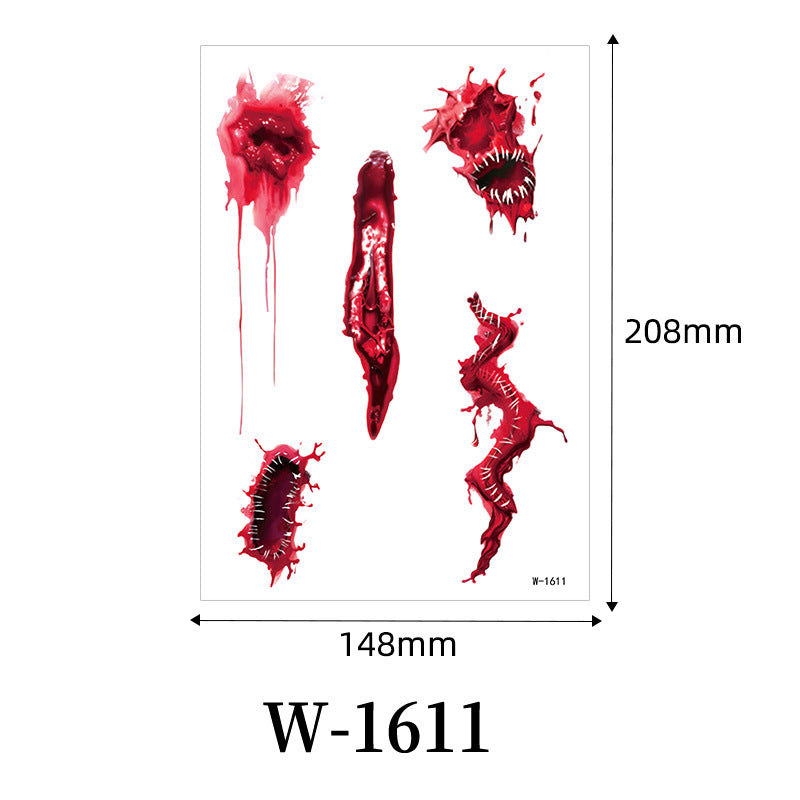 Halloween Scar Tattoo Stickers – Waterproof Bloody Wound & Knife Cut Fake Scars for Party Makeup, Face & Body Art