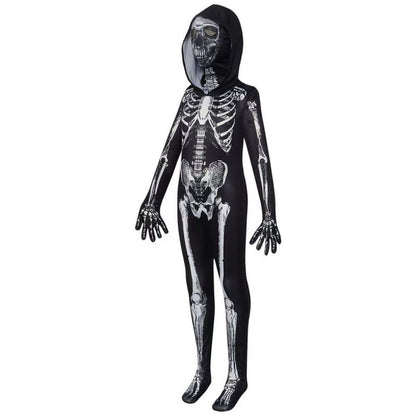 Skeleton Halloween bodysuit costume, bulk kids and adult costume
