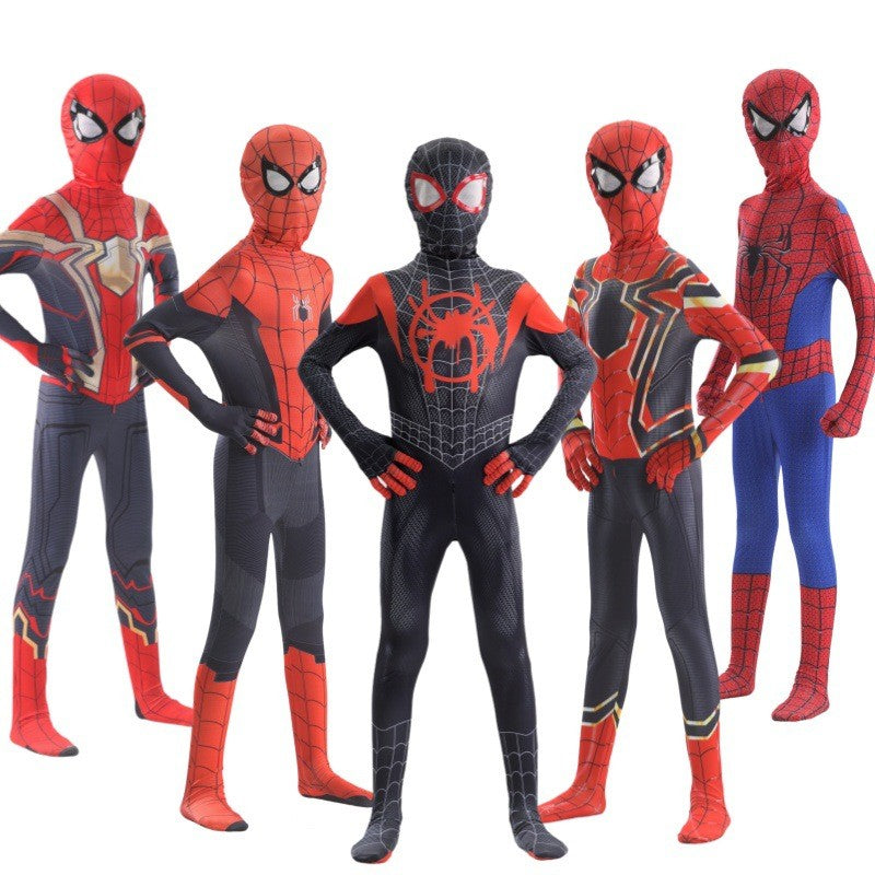 Spider-Man Far From Home Costume – Miles Morales Style Bodysuit for Men, Women, Boys & Girls, Halloween Superhero Outfit (Iron Spider/Amazing/No Way Home/Black/Symbiote/Spider-Gwen/Muscular/Black Panther, Sizes 100-190cm)
