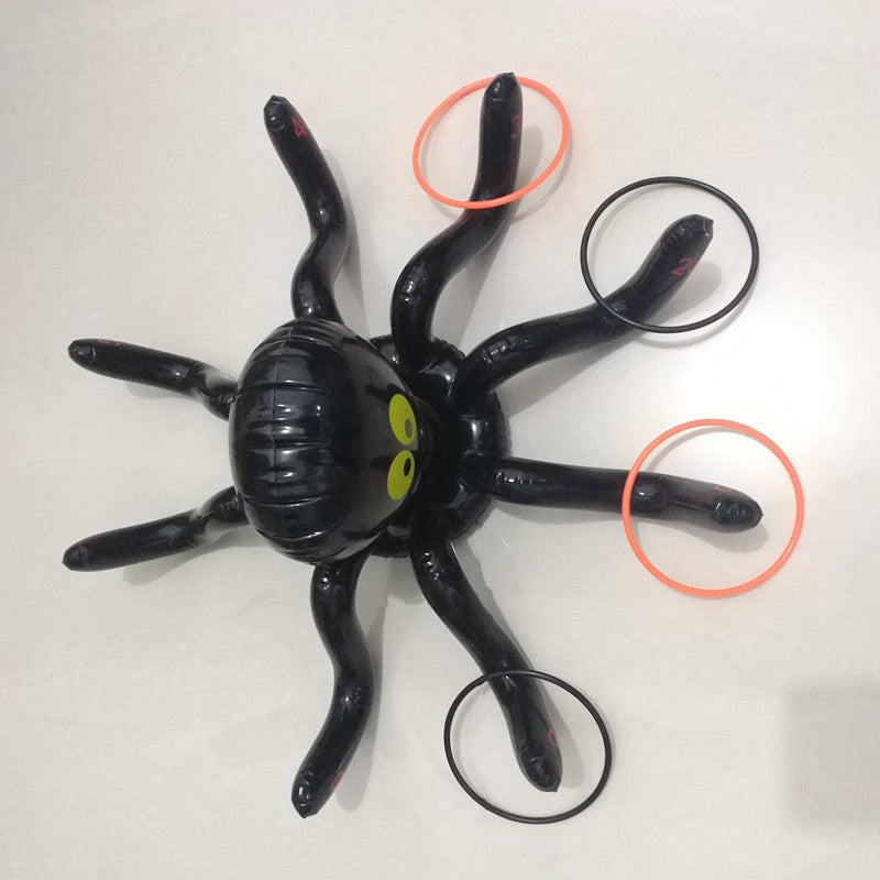 Halloween PVC Spider Ring Toss Game – Octopus Throwing Toy for Kids, Parent-Child Outdoor Play & Party Activity