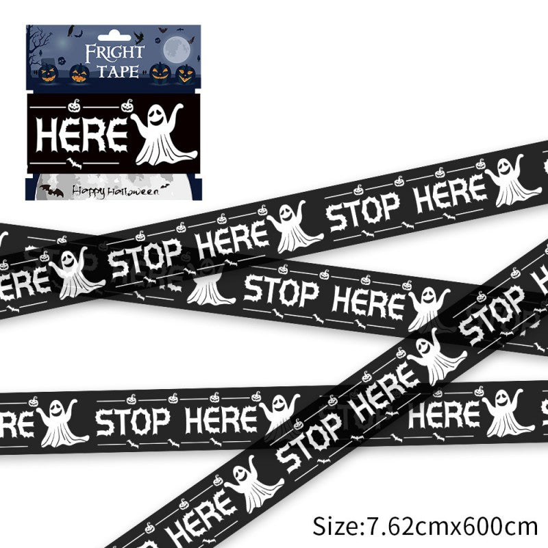Halloween Caution Barrier Tape – Crime Scene Do Not Cross Ribbon for Bar, Haunted House & Spooky Party Decoration