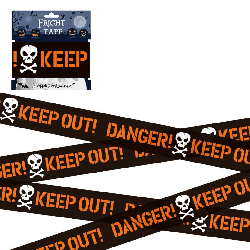 Halloween Caution Barrier Tape – Crime Scene Do Not Cross Ribbon for Bar, Haunted House & Spooky Party Decoration