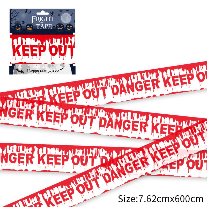 Halloween Caution Barrier Tape – Crime Scene Do Not Cross Ribbon for Bar, Haunted House & Spooky Party Decoration