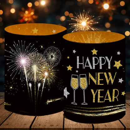 New Year Table Decoration Lantern Shades, Festival Atmosphere Lamp Shades, 12 Pack for Tea Lights, Happy New Year 2027 Party Set