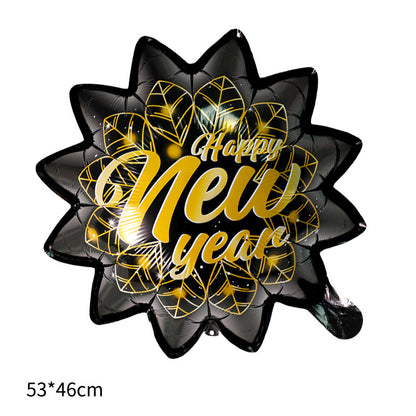 Happy New Year Balloons, Wine Bottle & Meteor Foil Set for Party Decor