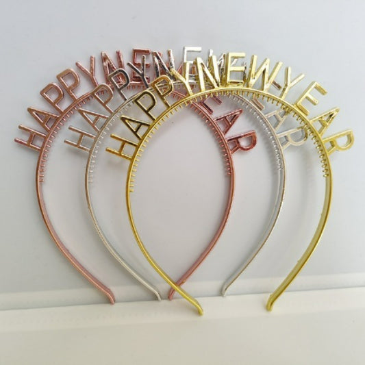Happy New Year Letter Headband, HAPPY NEW YEAR Hair Hoop Headpiece, Crown & Birthday Hat Wholesale