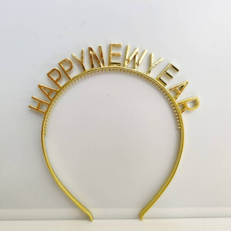 Gold Happy New Year letter headband