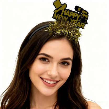 Happy New Year Headband, Fringe Photo Booth Prop for NYE Party Decor