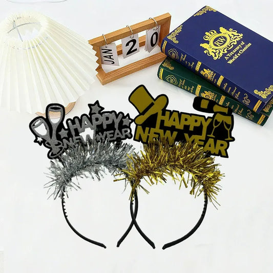 Happy New Year Headband, Fringe Photo Booth Prop for NYE Party Decor