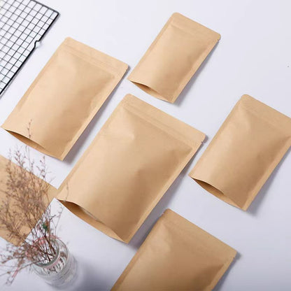 Foil-lined flat pouch fanned-out flat pouches with open tops