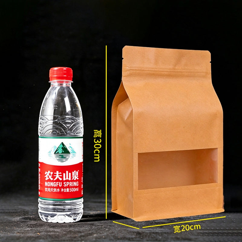 Flat bottom pouch extra large 20x30cm upright with window