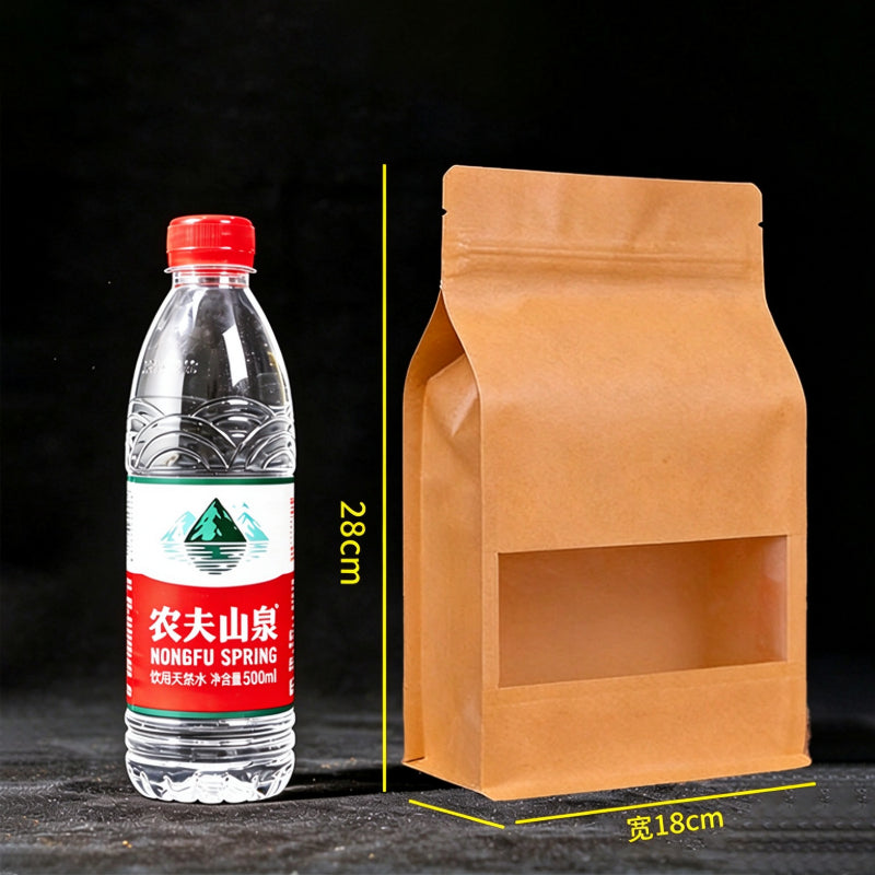Flat bottom pouch large 18x28cm upright with matte window
