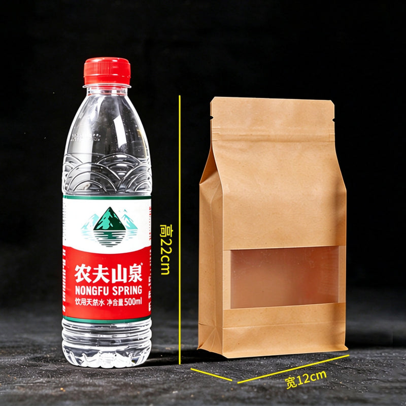 Flat bottom pouch small 12x22cm upright with matte window